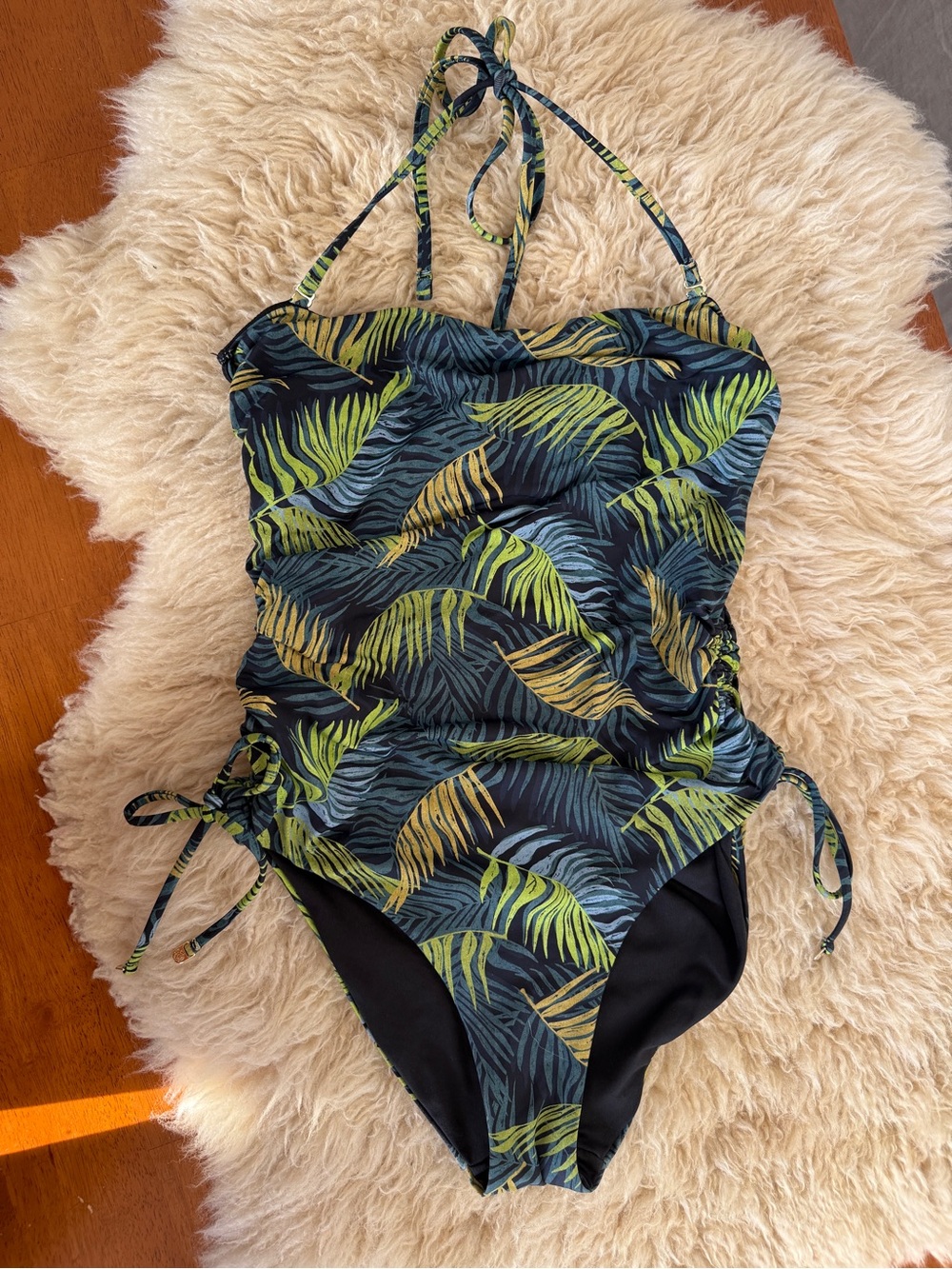 Victoria's Secret Swim Essential Strapless Ruched One-Piece Swimsuit Palm Royale